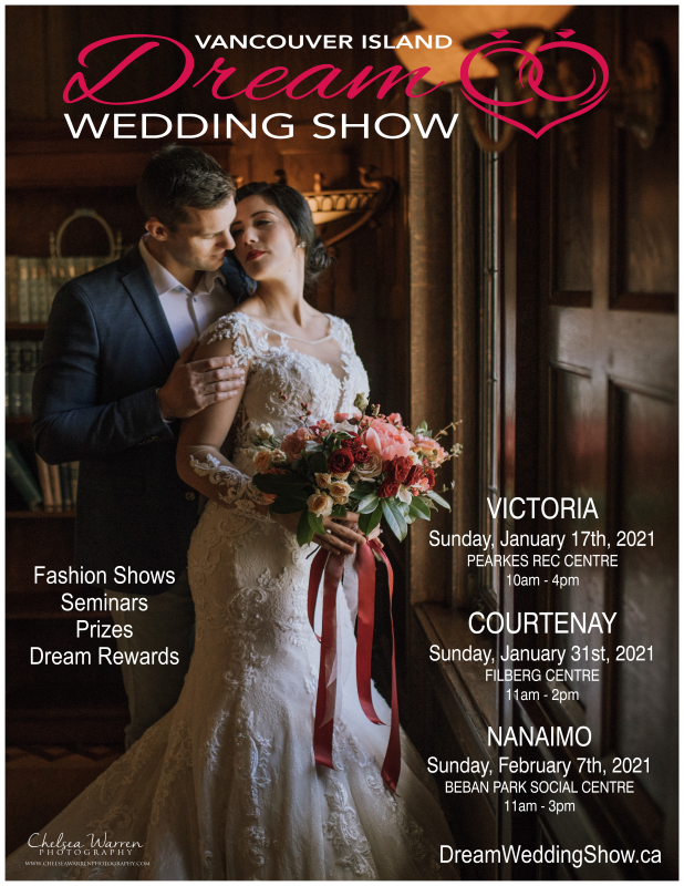 dreamy wedding couple poster for Dream Wedding Show on Vancouver Island 