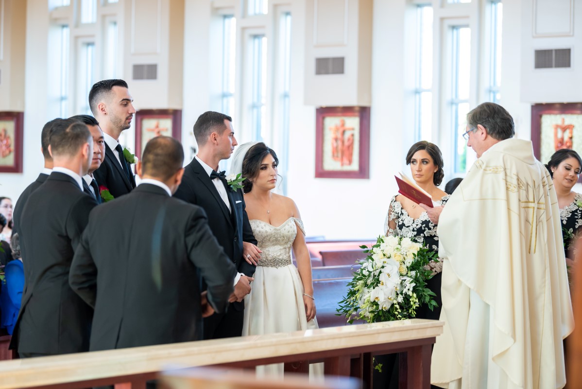 Wedding Couple at Our Lady of Assumption Church in Vancouver