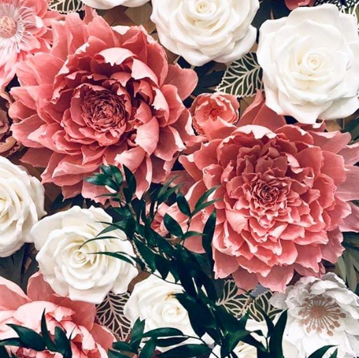 Detail in Pink Paper Flowers for Wedding