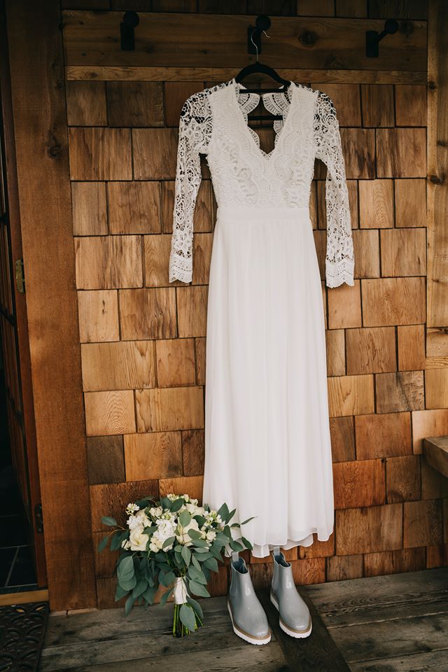 Tofino Elopement bridal gown by Lulus Wedding on Vancouver Island