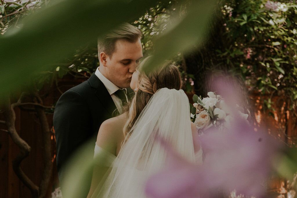 Rpmantic Kiss after wedding ceremony