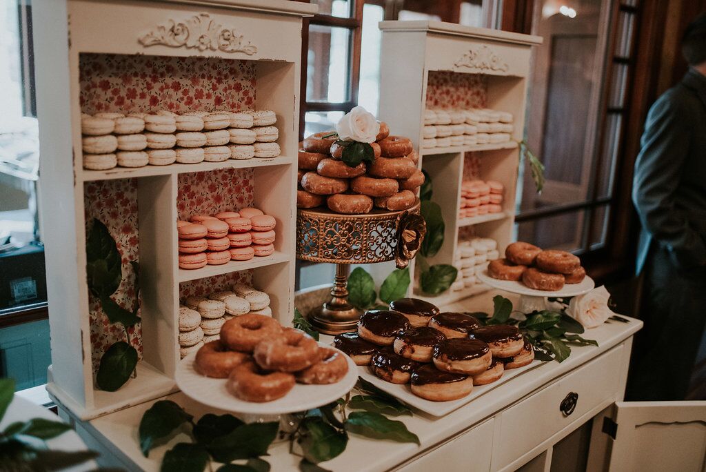 Romantic Donut and Macaron Dessert Bar Schur to Please Cakes on Vancouver Island