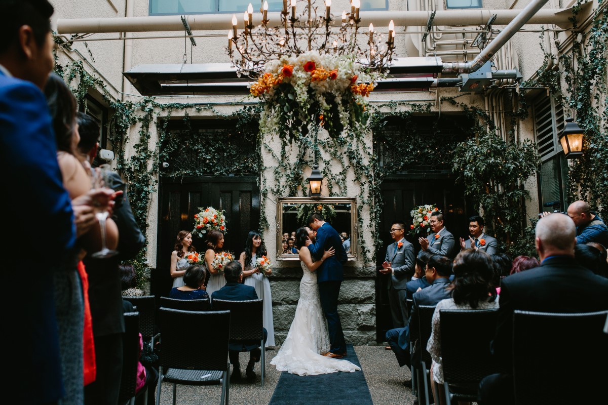 Fusion wedding ceremony at Brix and Morter in Vancouver