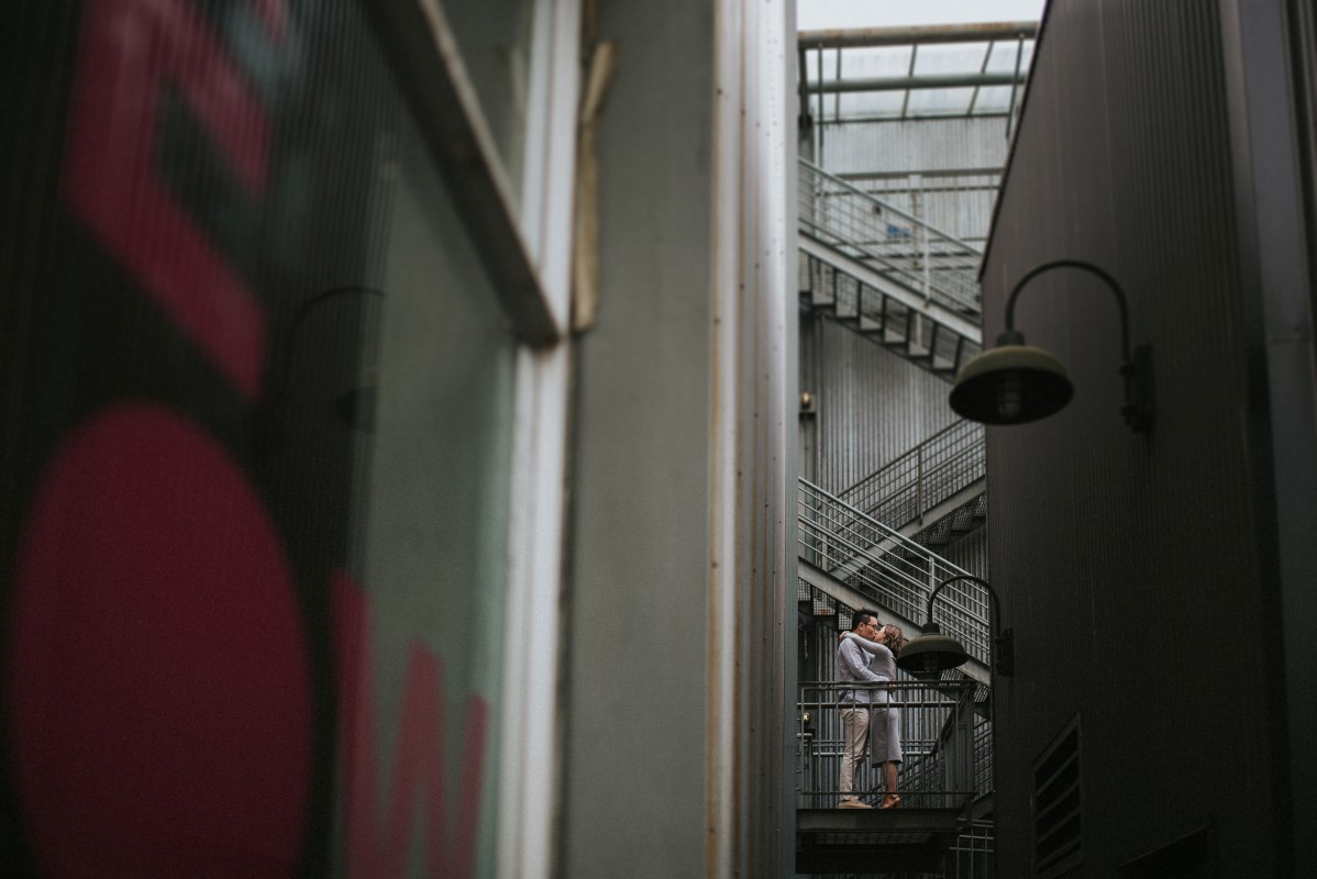 Vancouver Fire Escape and Engaged Couple by Hennygraphy