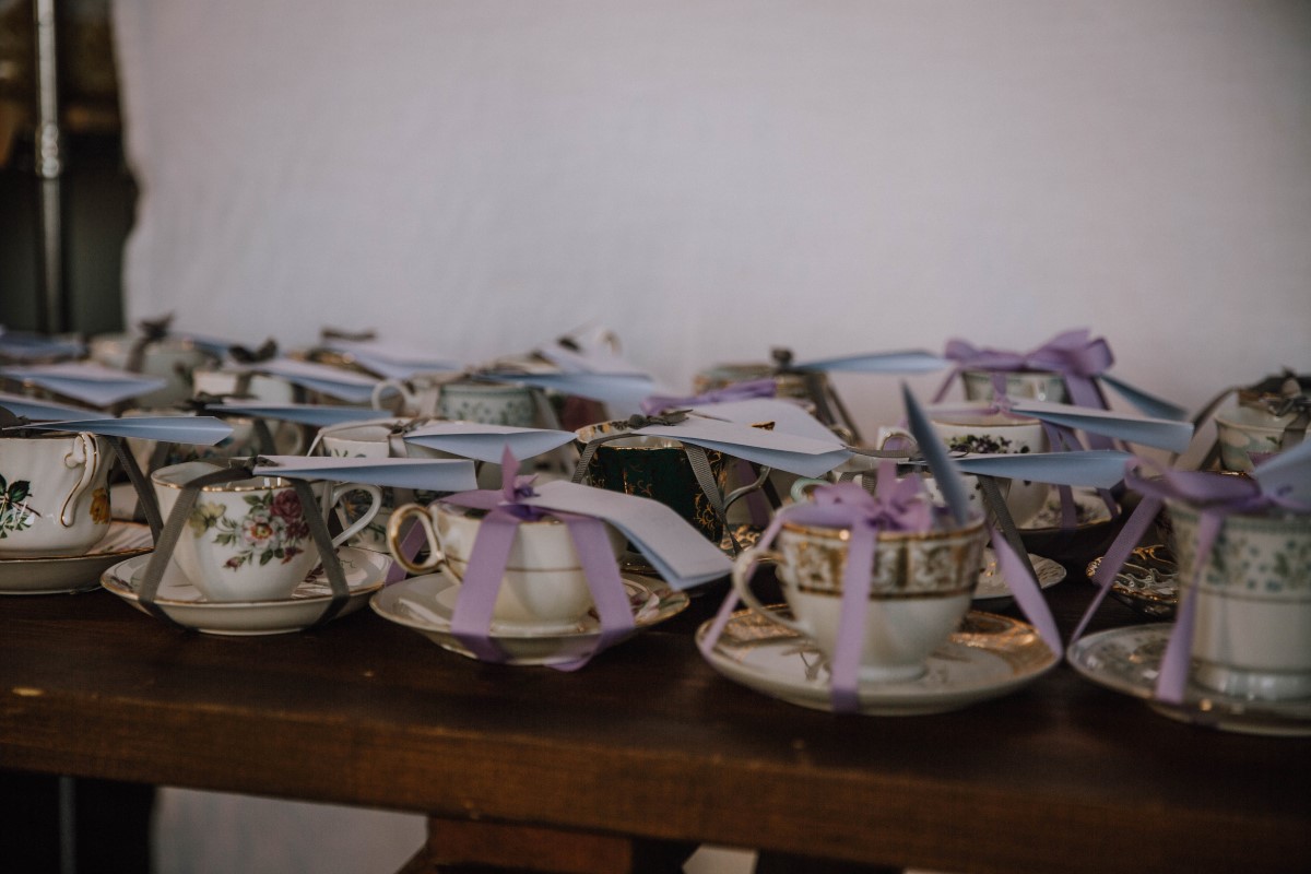 Teacup giveaways at Vancouver Island Wedding