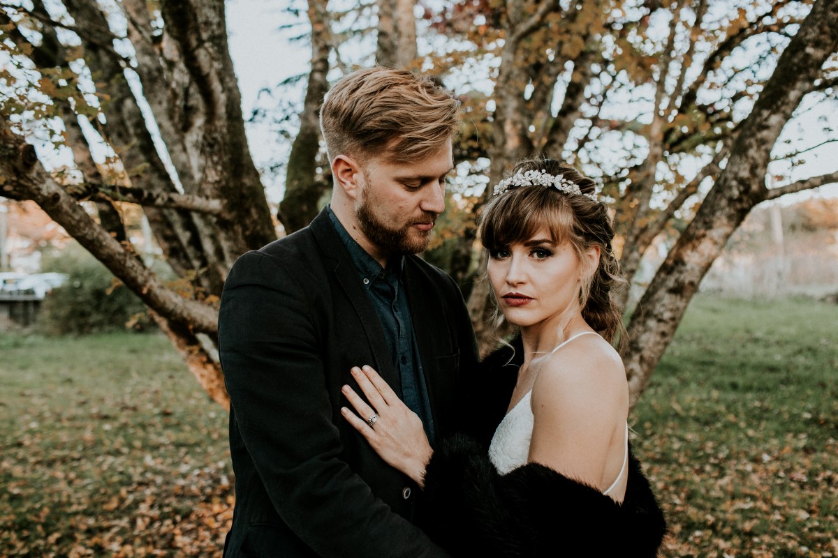 Bridal Couple in Game of Thrones Inspired Wedding on Vancouver Island by Kyle Joinston Photography