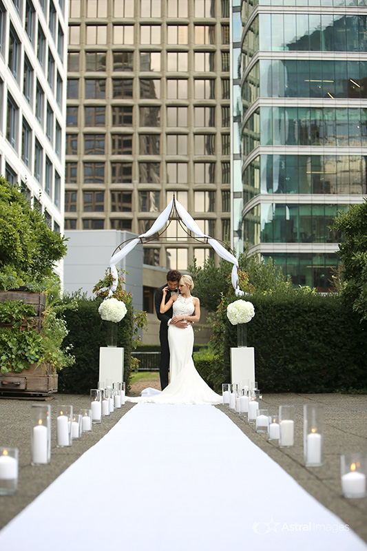 Newlyweds at Vancouver Fairmont Waterfront Ceremony