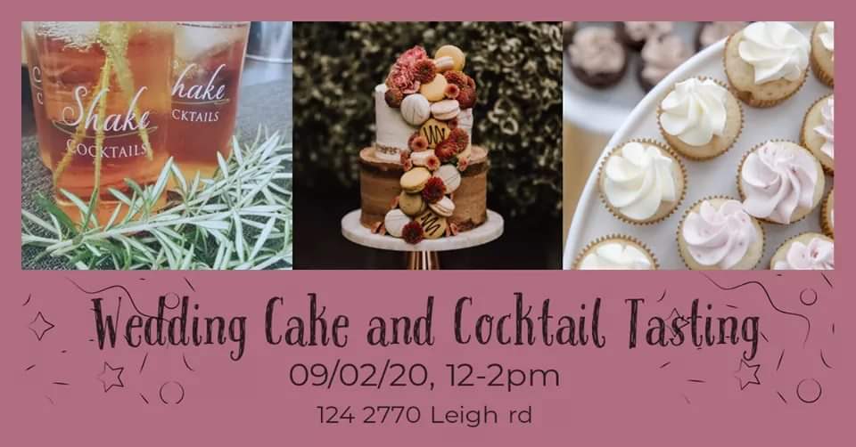 Wedding cake and cocktails Tasting