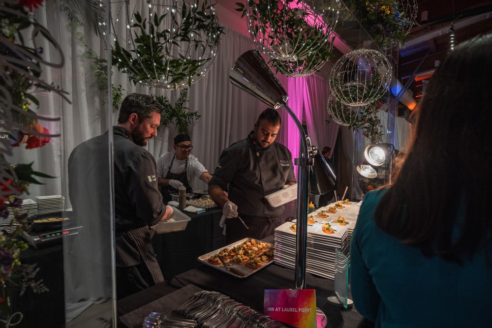 Inn at Laurel Point Chefs feeding guests at Vancouver Island Wedding Awards 2020