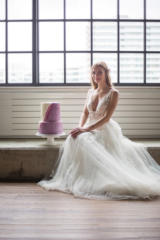 Whimsical Elegance Wedding Cake and Bride by Danielle Wong Photography