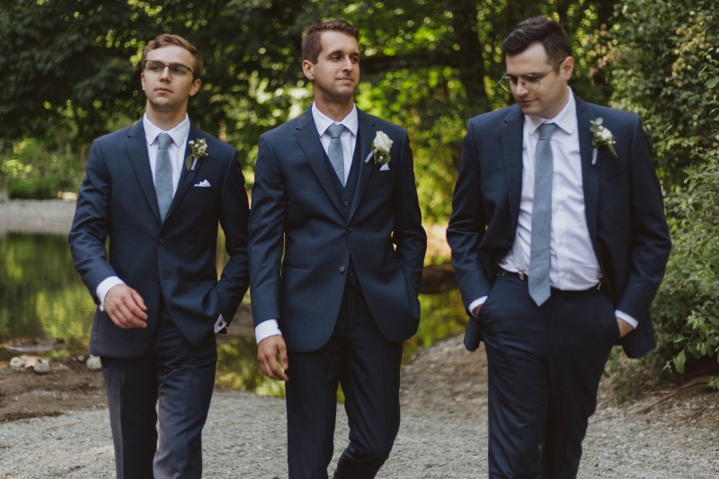 Groom and Groomsmen Attired by Moore’s Clothing for Men