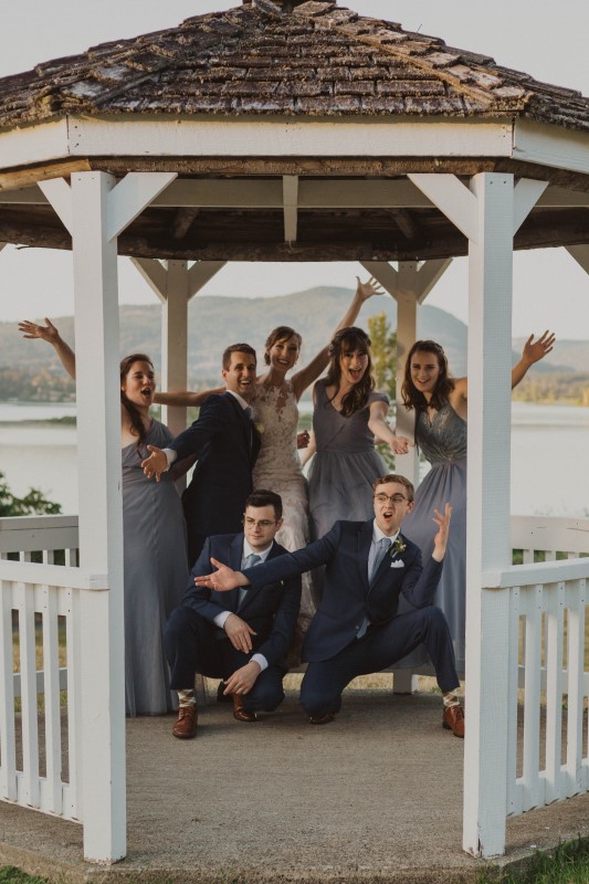 Wedding Party in Gazebo on Vancouver Island