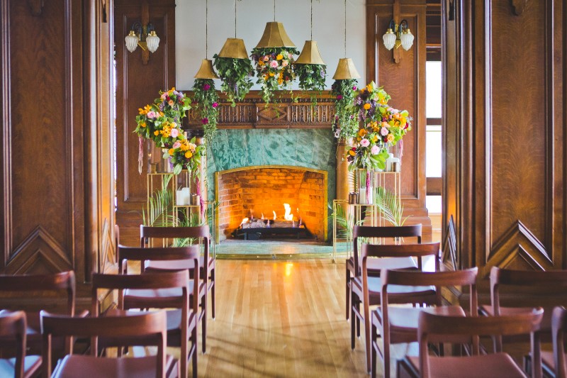 Bold Decor at Wedding Venue Bengal Lounge at The Fairmont Empress