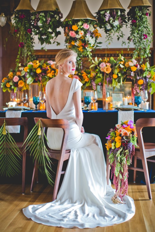 Bridal Gown from The White Peony with Florals by Platinum Floral Designs