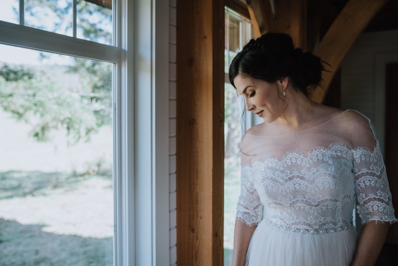 Romantic Bride at Scottish Spirit Wedding at Birds Eye Cove