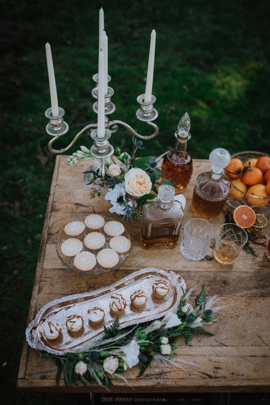 Romantic Scottish Spirit Wedding at Birds Eye Cove Decorated and Styled by Mesa Rentals