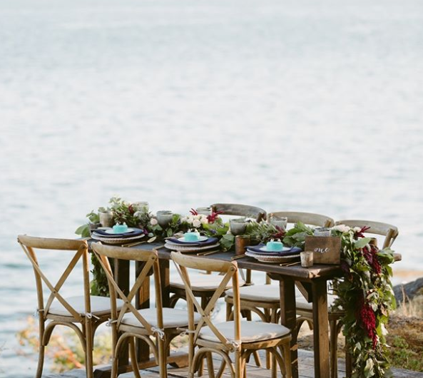 Love Isn't Cancelled on Vancouver Island and Truffles Catering Table on the Beach 