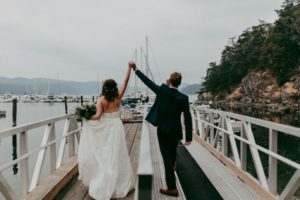 West Coast Newlyweds at Poets Cove Marina