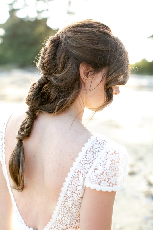 West Coast Bride with Loose Braid by Salty Dolls Hair Salon