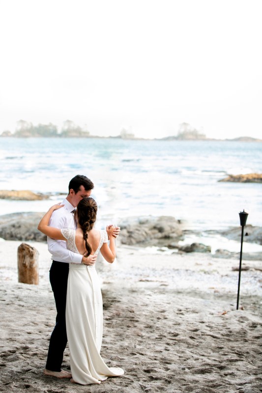 Wedding Couple Dance On the Beach at Wickaninnish Inn Tofino BC