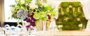 Westin Bayshore Hotel Vancouver Wedding Venue with Flowers on Table