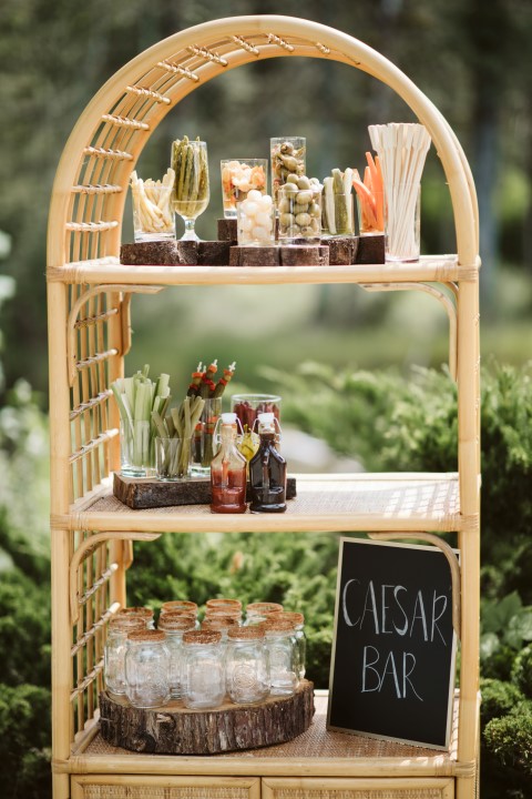 Drink Bar at Forest Wedding on Vancouver Island