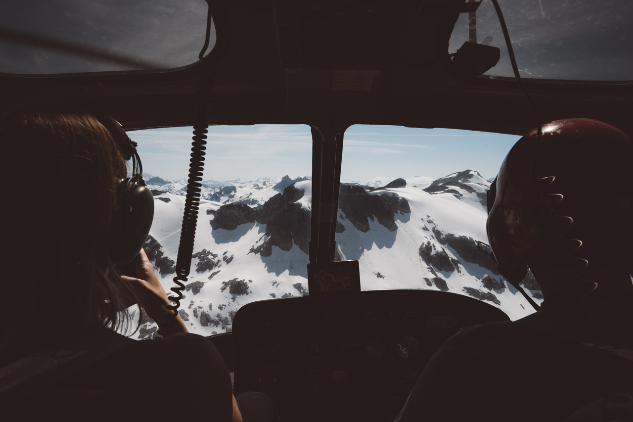 Blackcomb Helicopter Pilots take couple up to their Whistler Wedding