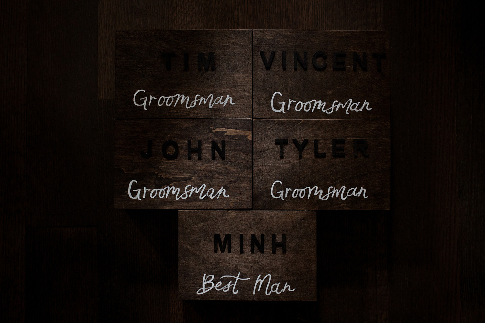 Groomsmen tags by Fiddle and Ink in Vancouver wedding