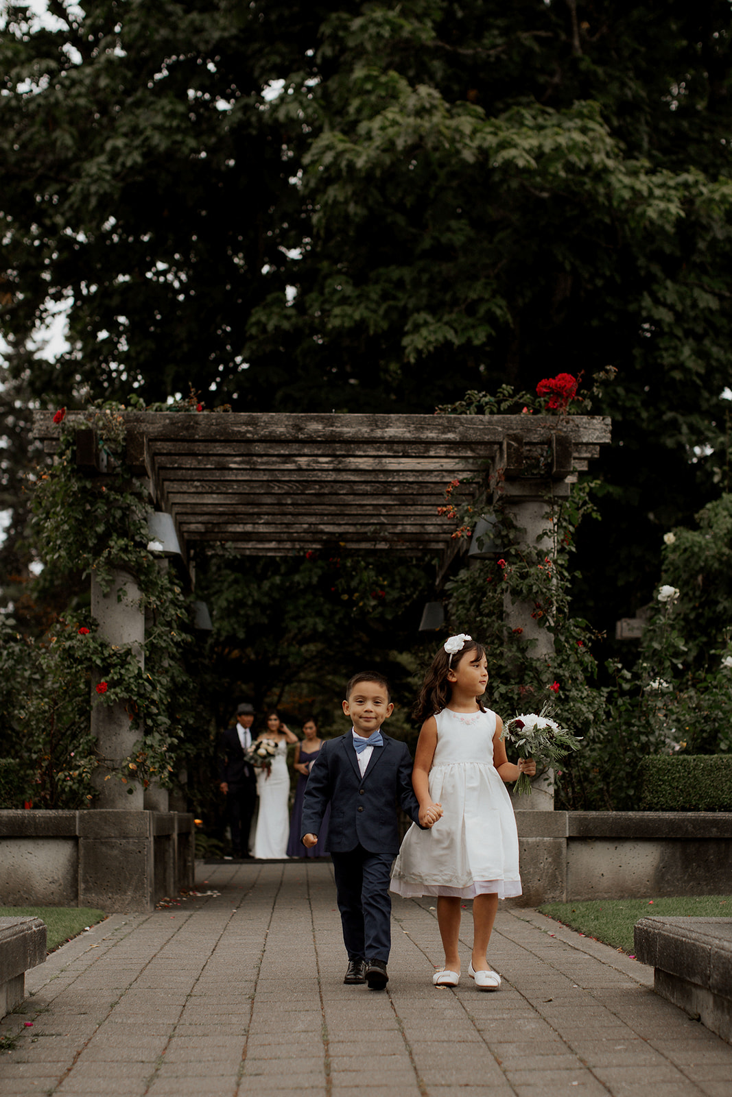 Flowergirl and Ring Bearer at UBC Rose Garden in Vancouver