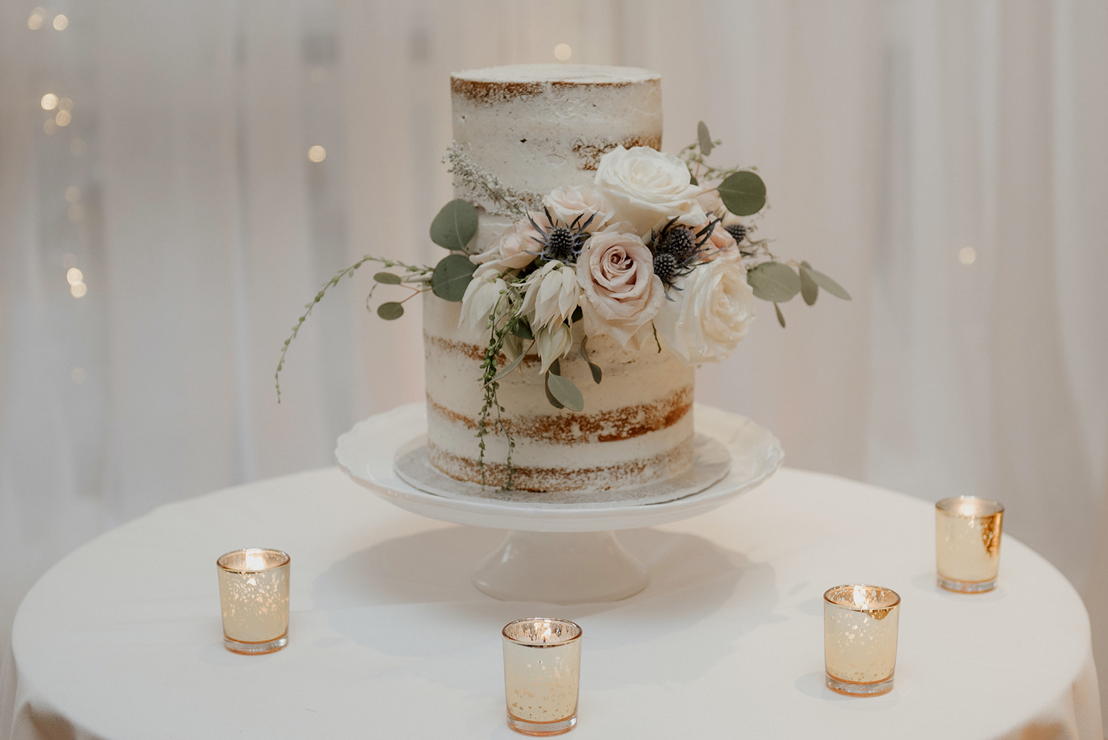 Wedding Cake with white flowers by Sage at UBC in Vancouver