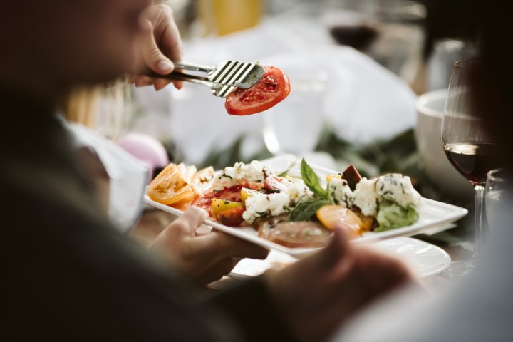 A Forest Wedding Vision Artfully Catered main course at wedding by Truffles Catering Vancouver Island