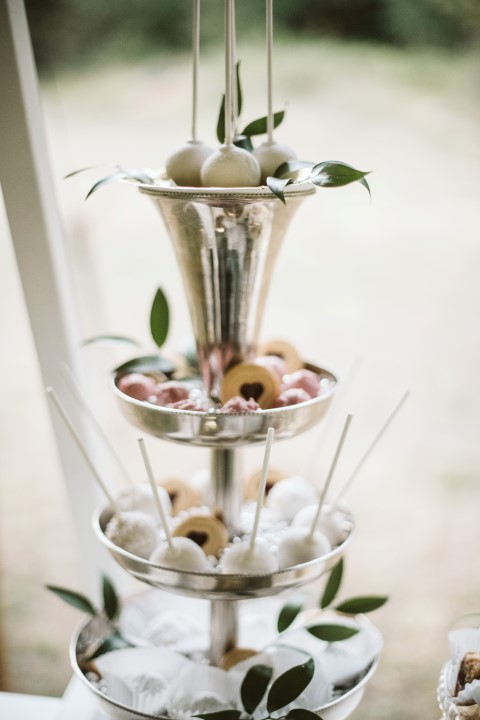 Silver platter filled with treats by Truffles Catering Vancouver Island