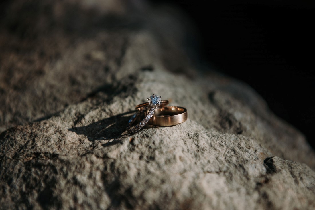 Wedding Rings on Rock by West Coast Weddings Magazine