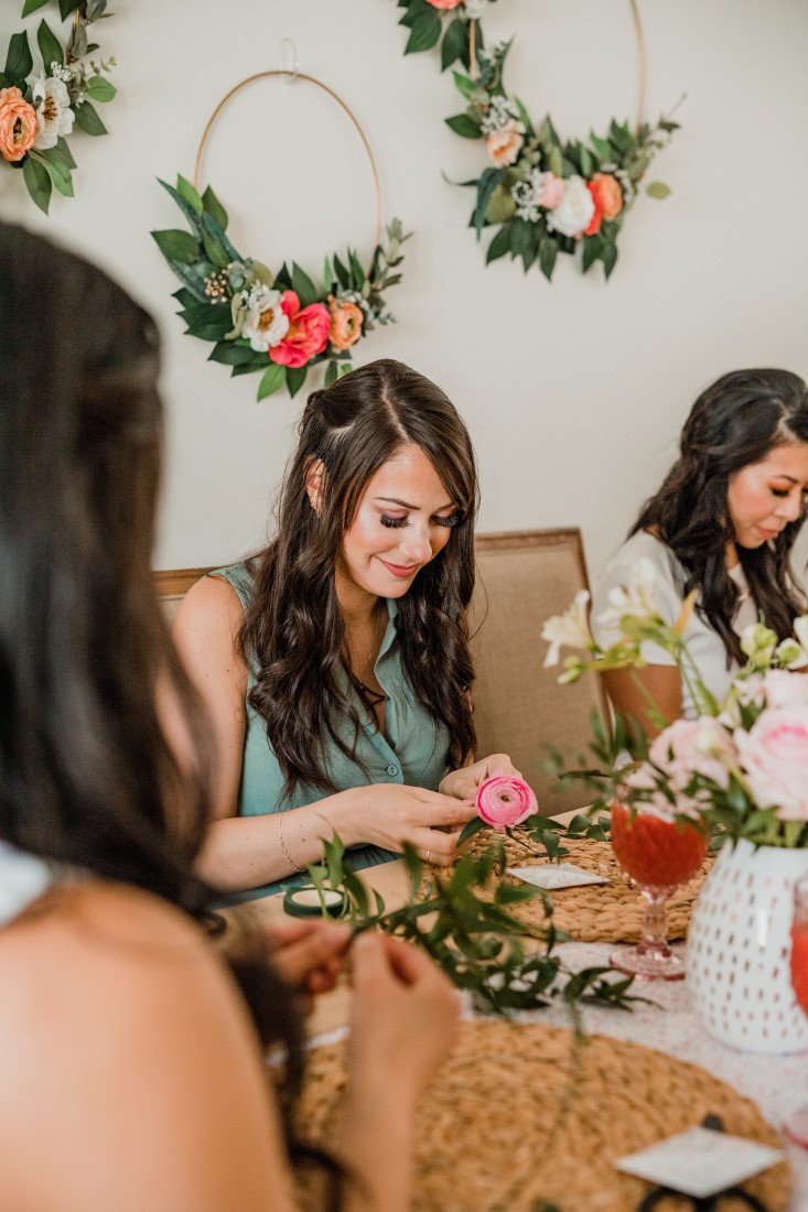 DIY Floral Crown Workshop Bridal Shower by Hand Lettered Love Vancouver