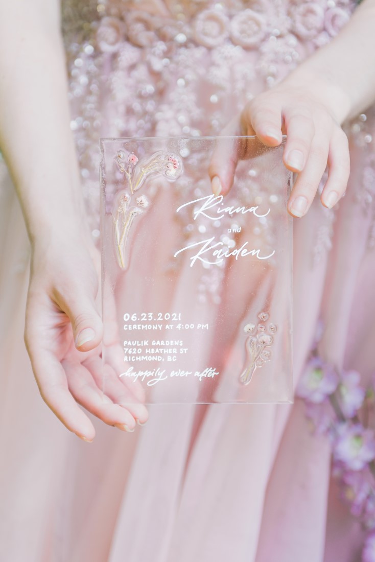 Paper Suite translucent invitations by Rintzylee Designs Vancouver