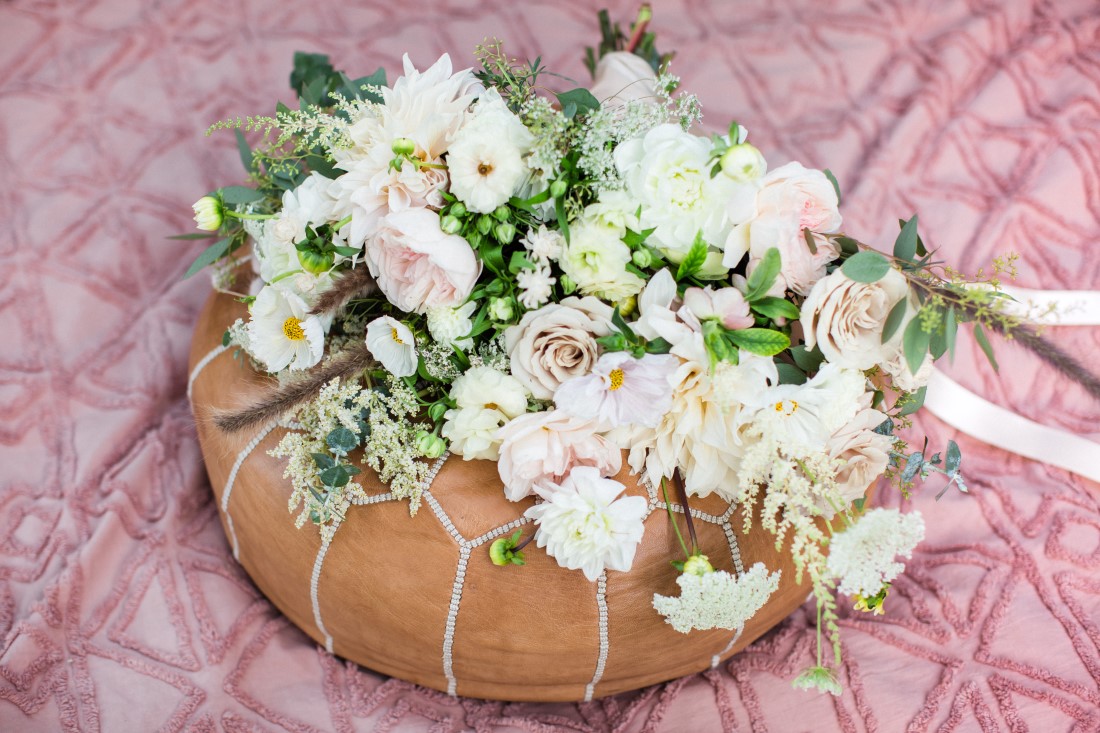 Floral Arrangement for wedding of white flowers by Vancouver Florist