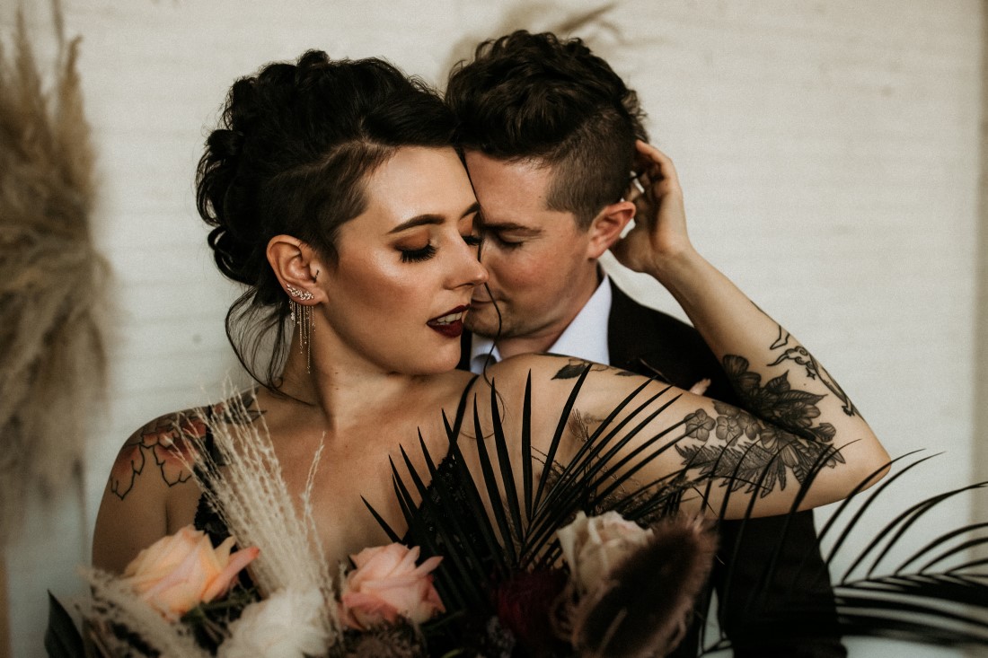 Sweet and Sexy Industrial Glam Bride and Groom by Secret Waters Photography