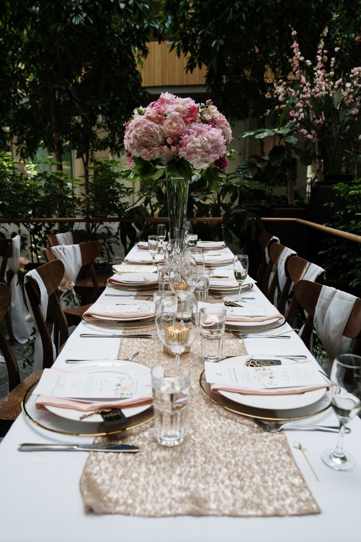 Wedding Reception Long Table at Zambris Vancouver Island