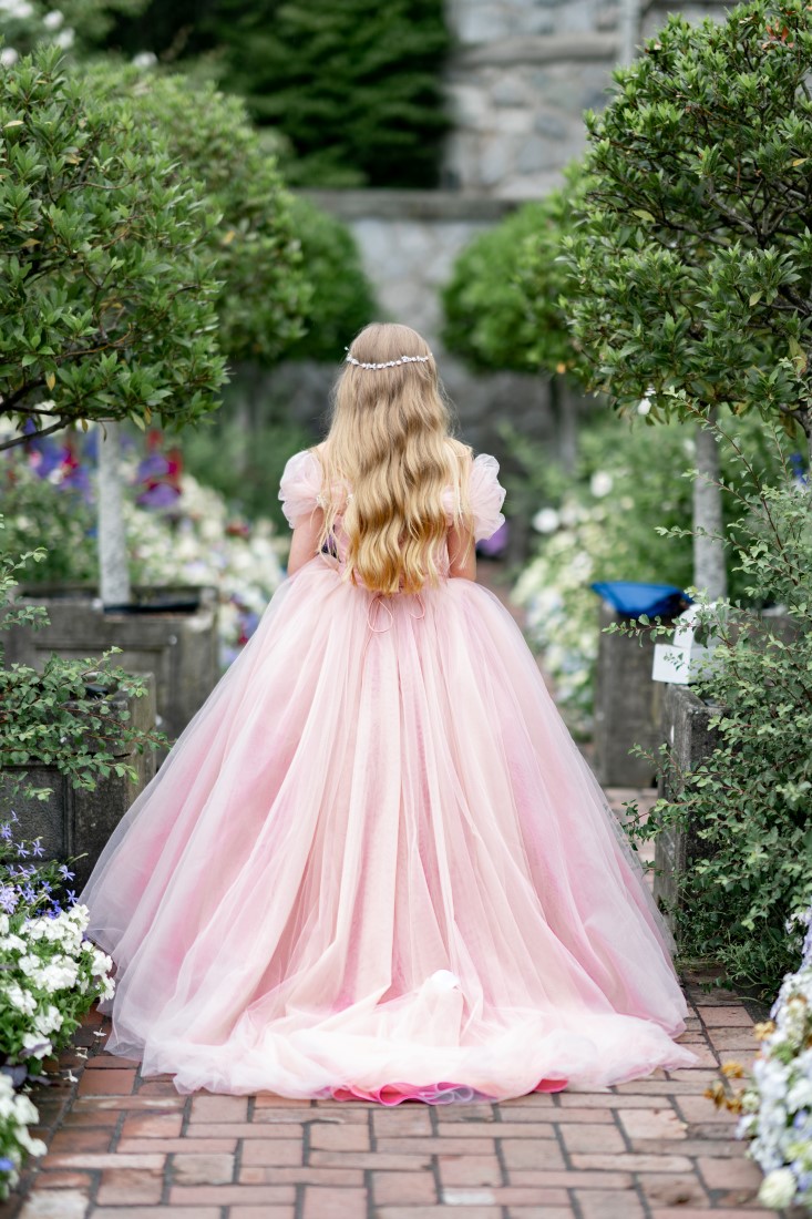 Bride wearing Pronovias Wedding Gown at Hatley Castle