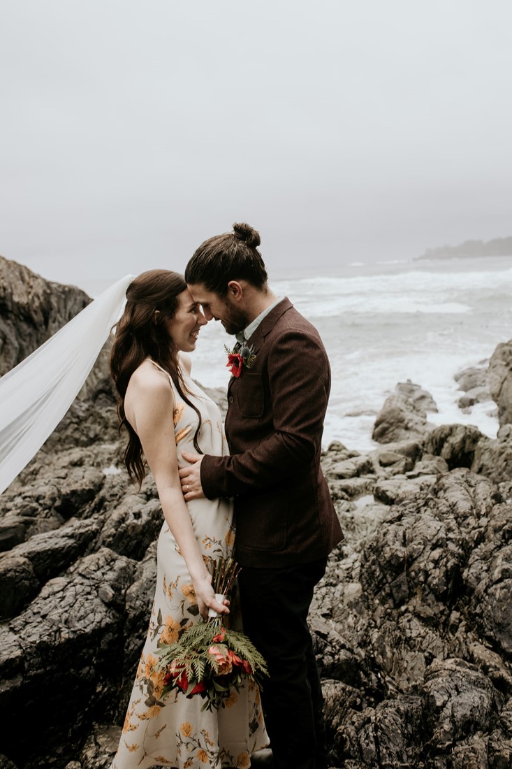 Newlyweds on Tofino Beach by Taryn Stare Photography