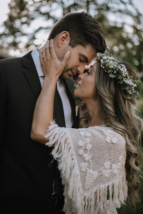 Dolphin's Resort Wedding Romance newlyweds kiss by Gal Eye Photography 