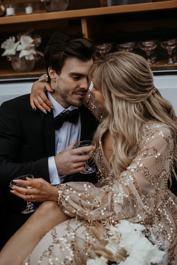 Romance & Champagne Kisses couple by Secret Waters Photo Vancouver Island