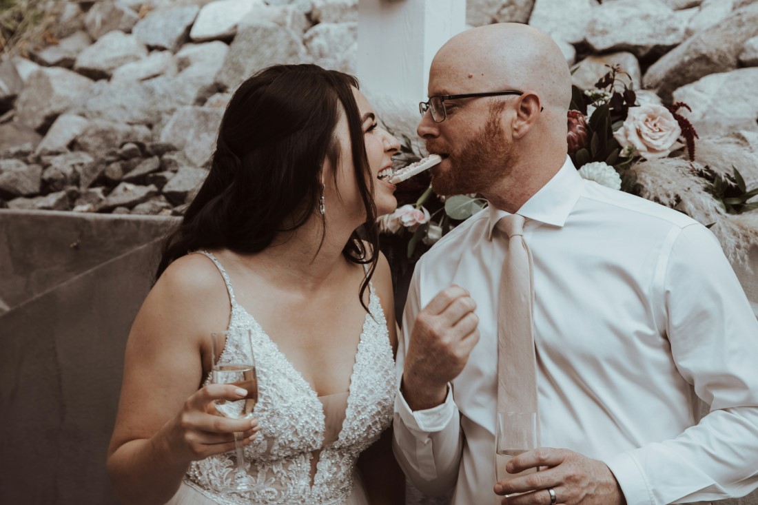 Bride and Groom smile at each other at Blaylock Mansion