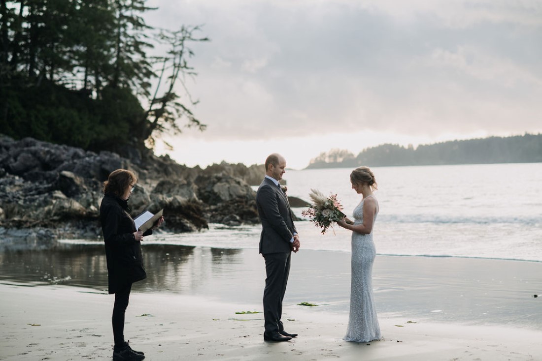 Tofino Beach Wedding ceremony by Bracey Photography