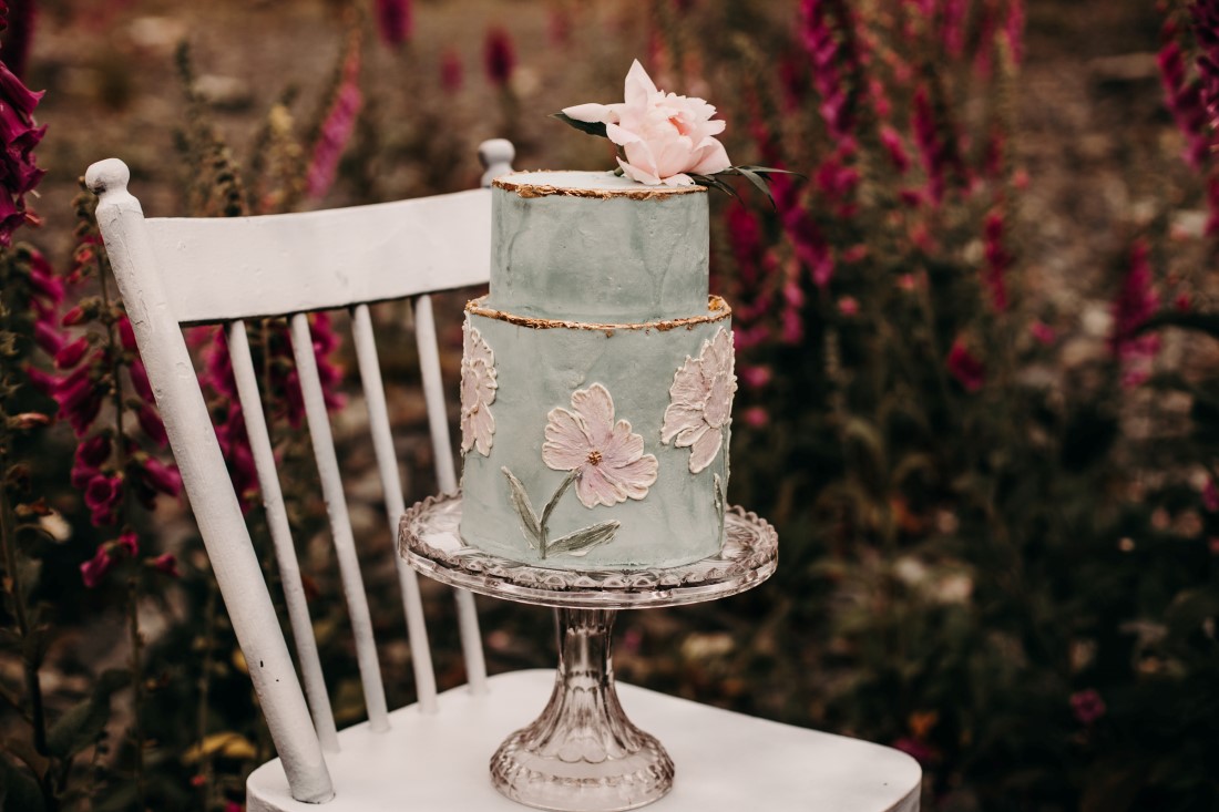 Foxgloves are Forever Island Moments Photography close up of wedding cake