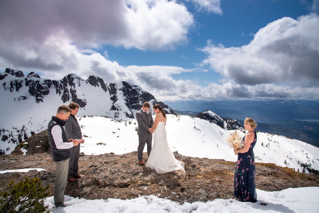 Wedding From Above Janayh Wright Photography mountaintop ceremony