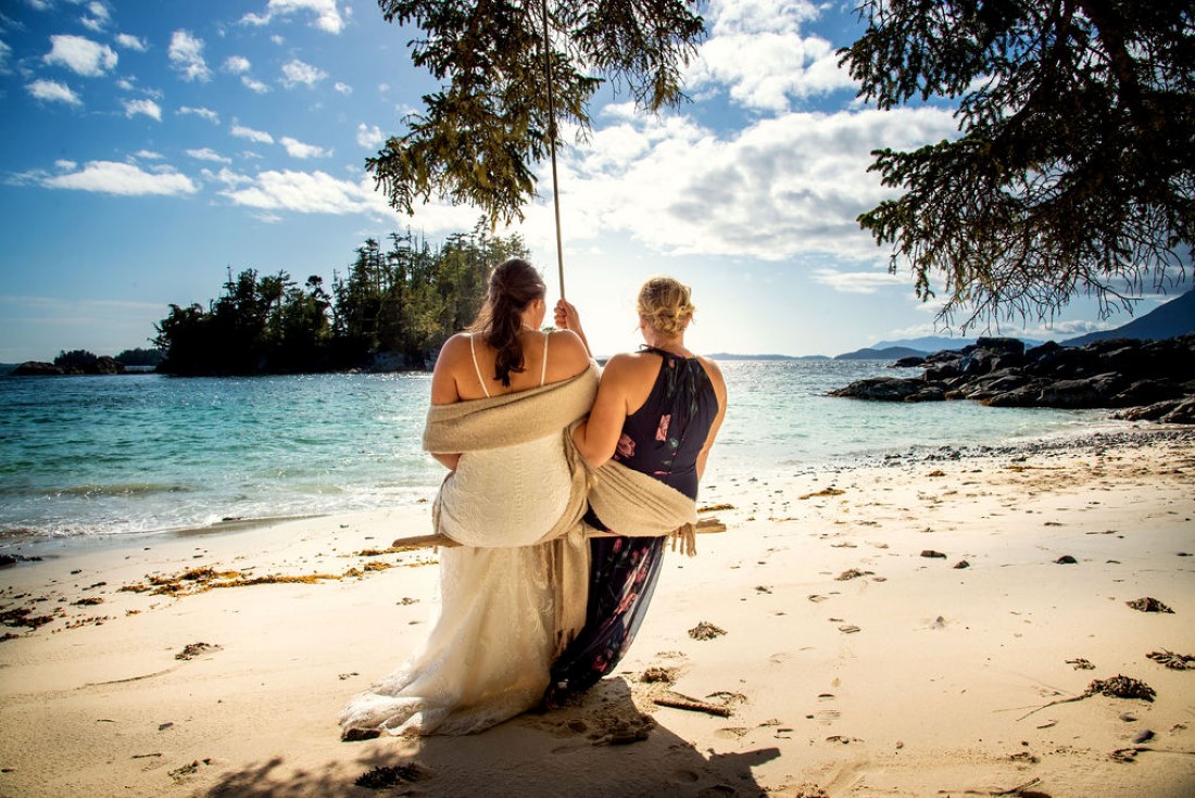 Wedding From Above Janayh Wright Photography beach swing