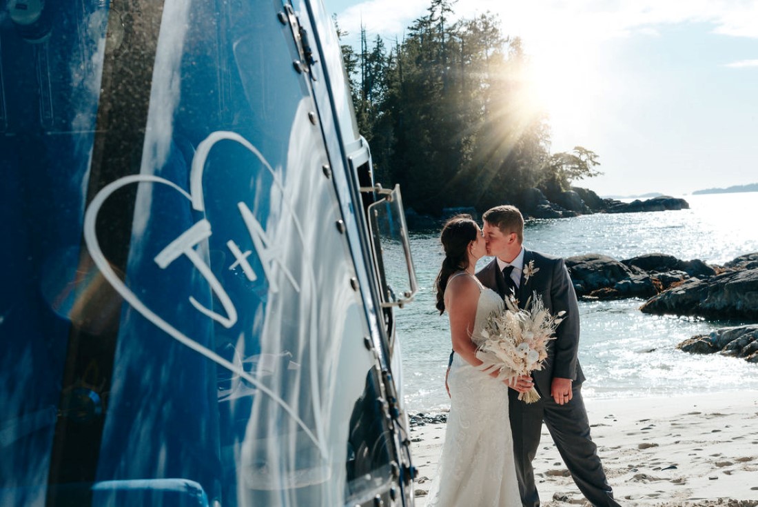 Wedding From Above Janayh Wright Photography beach kisses