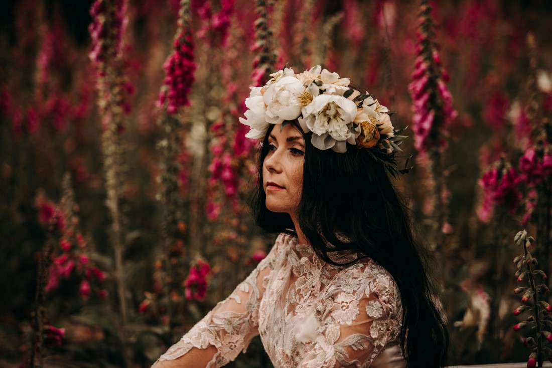 Foxgloves are Forever Island Moments Photography closeup of lower headpiece