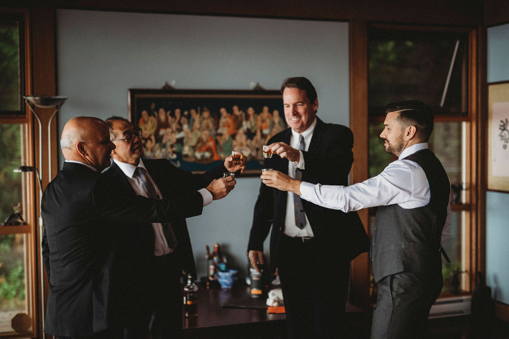 Changing Plans Anastasia Photography groom and groomsmen cheers